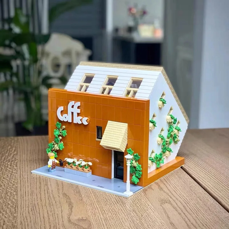 Juego de bloques de construcción de cafetería invertida MORK 10209