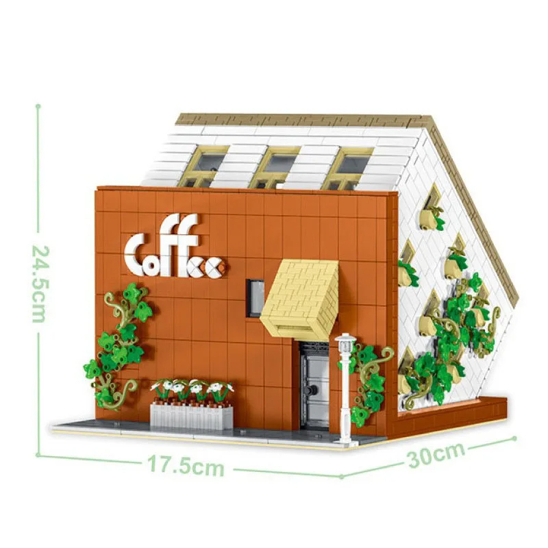 Juego de bloques de construcción de cafetería invertida MORK 10209