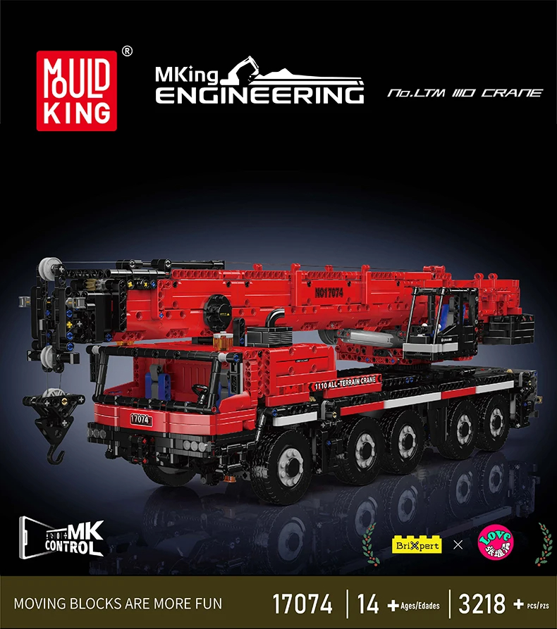 MOULD KING 10174 LTM 1110 Kran-Bausteine-Spielzeugset