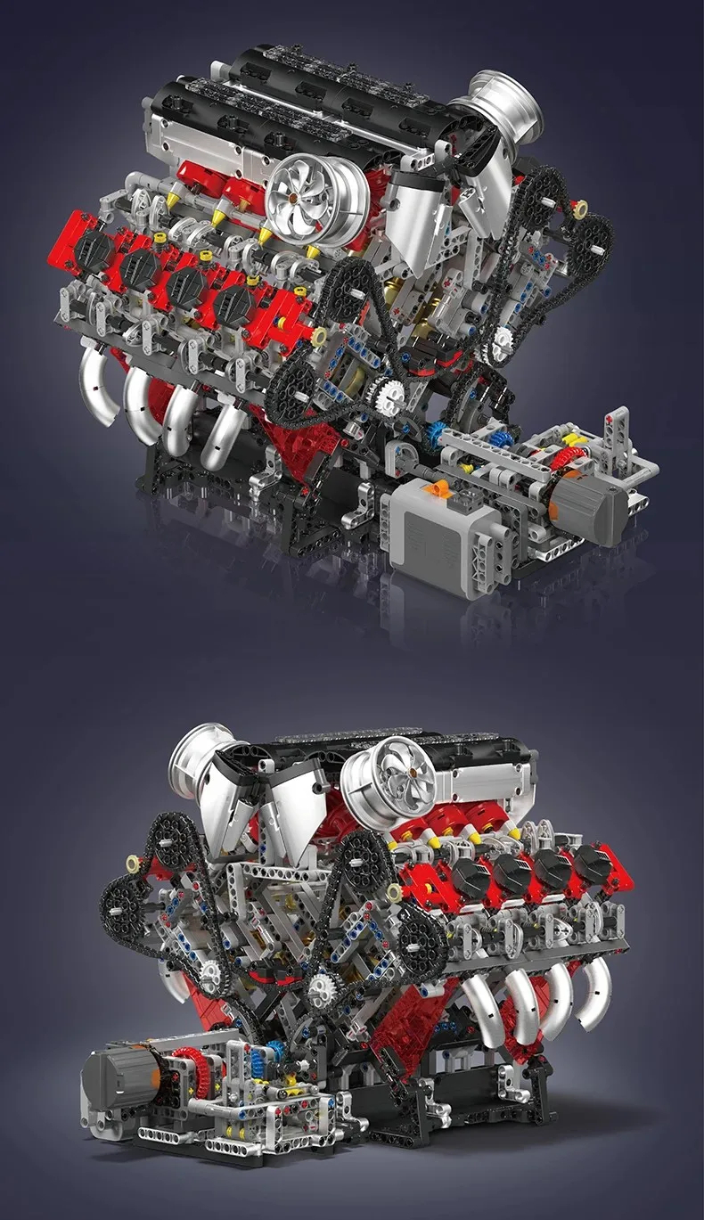 MouldKing 10130 F488 Supercar V8-Motor Bausteine Spielzeugset