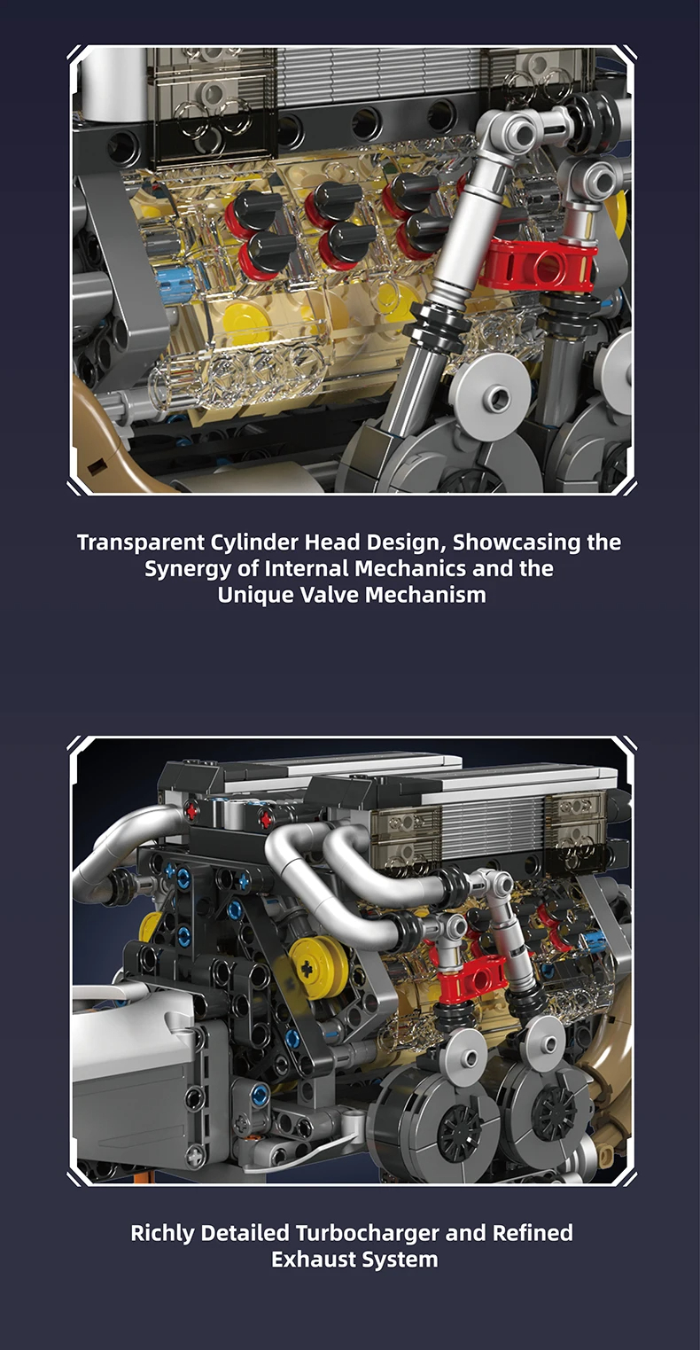 MouldKing 10131 BGT Supercar W16 Motor Bausteine Spielzeugset