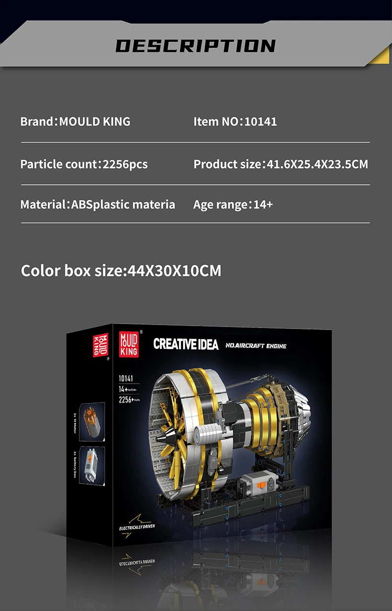 MouldKing 10141 Ensemble de blocs de construction de moteur d'avion