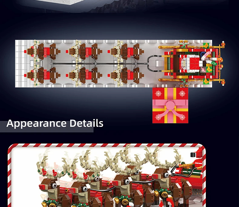 Mouldking 10154 Santa Claus Sleigh Building Blocks Toy Set
