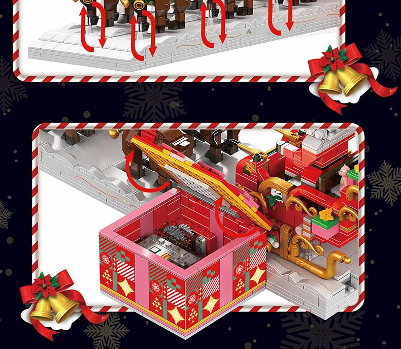 Mouldking 10154 Santa Claus Sleigh Building Blocks Toy Set