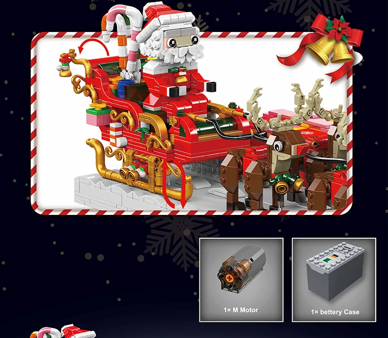 Mouldking 10154 Santa Claus Sleigh Building Blocks Toy Set