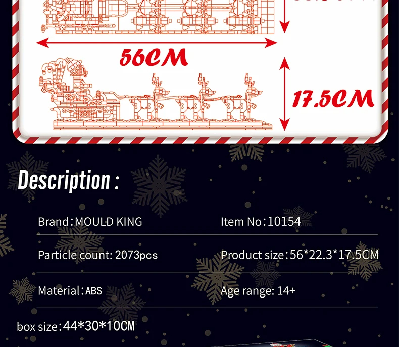 Mouldking 10154 Santa Claus Sleigh Building Blocks Toy Set