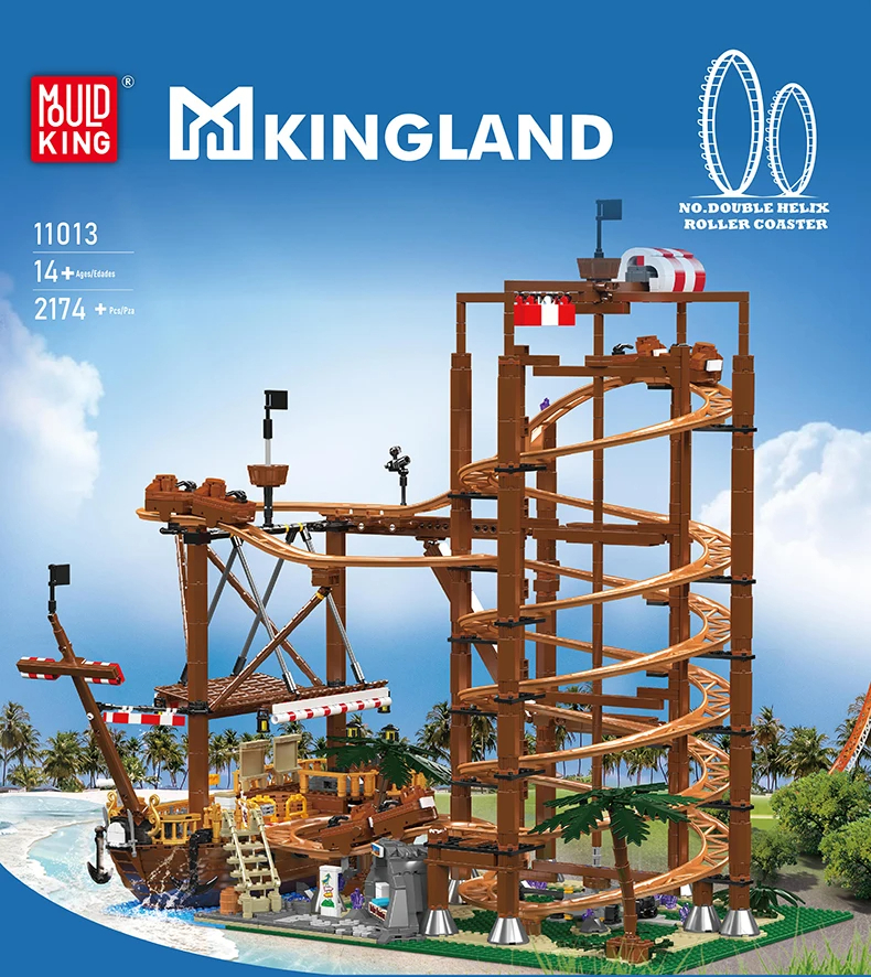 MouldKing 11013 Double Helix Roller Coaster Building Blocks Toy Set