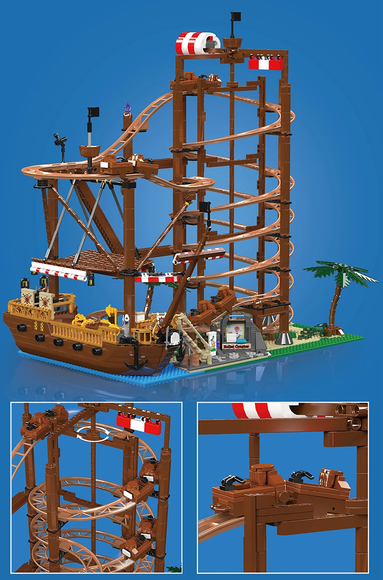 MouldKing 11013 Double Helix Roller Coaster Building Blocks Toy Set