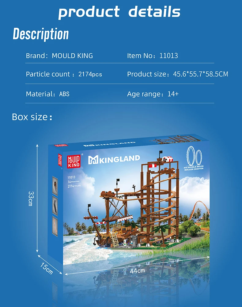 MouldKing 11013 Double Helix Roller Coaster Building Blocks Toy Set