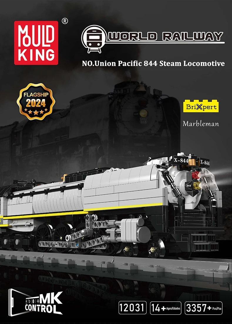 MouldKing 12031 Union Pacific 844 Steam Locomotive Building Blocks Toy Set