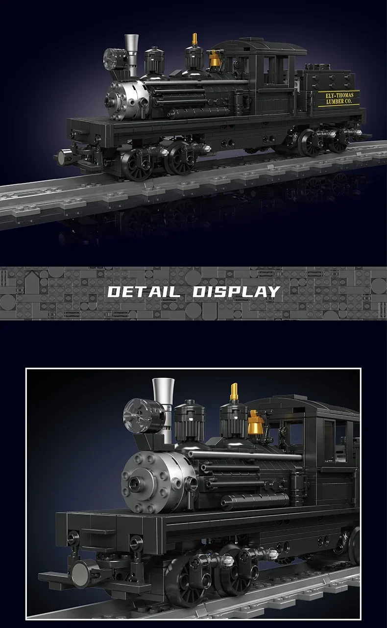 MOULD KING 12032 Shay 蒸気機関車 ビルディングブロック