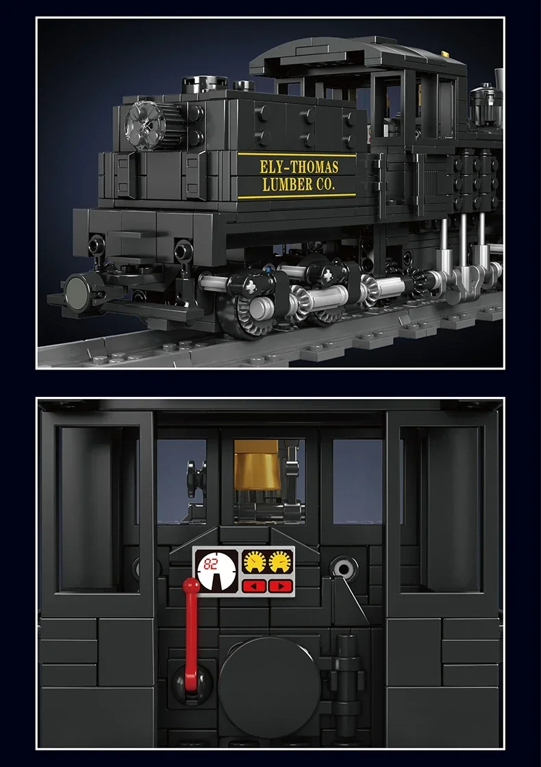 MOULD KING 12032 Shay 蒸気機関車 ビルディングブロック