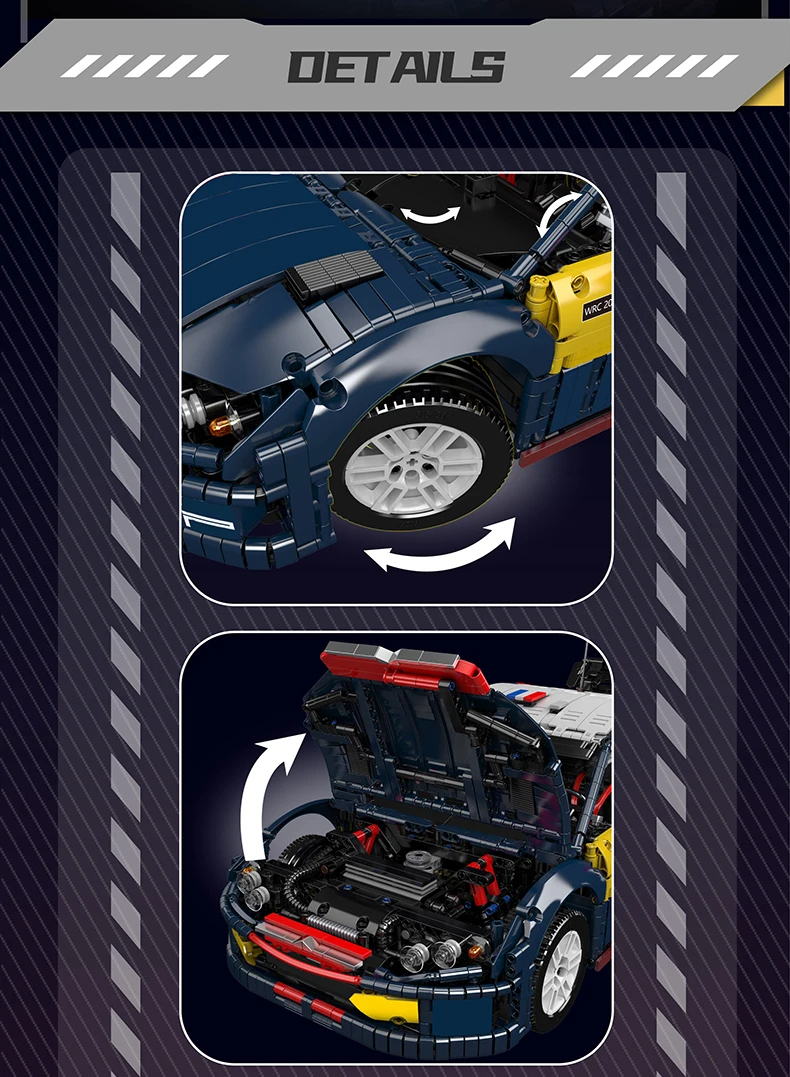Juego de bloques de construcción de coches de carreras Citroën C4 Mouldking 13187