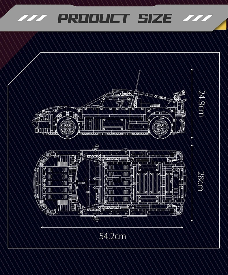 Juego de bloques de construcción de coches de carreras Citroën C4 Mouldking 13187