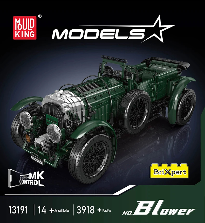 Mouldking 13191 Bentley Blower Classic Car Building Blocks Toy Set