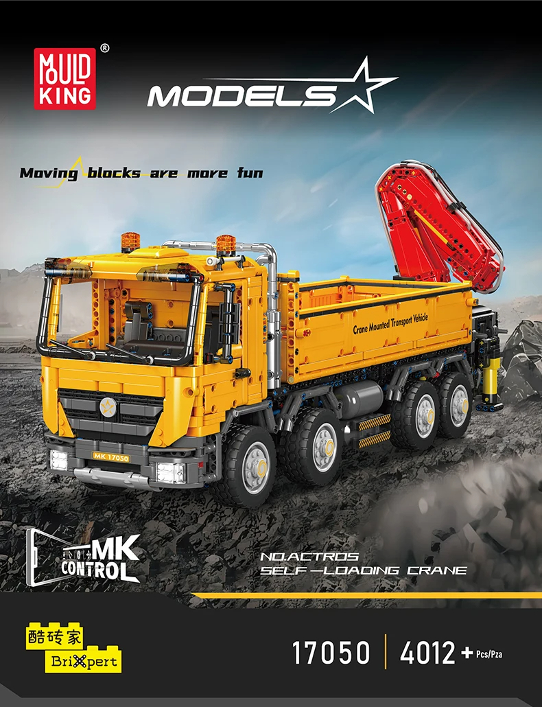 Mouldking 17050 Actros Selbstfahrender Kran Bausteine Spielzeugset