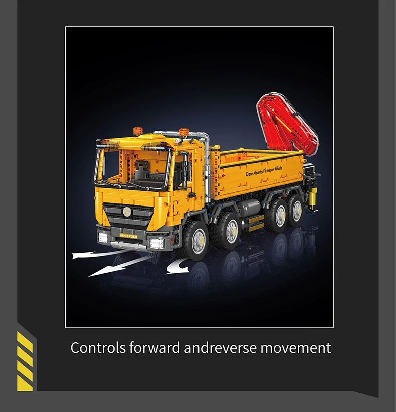 Mouldking 17050 Actros Selbstfahrender Kran Bausteine Spielzeugset