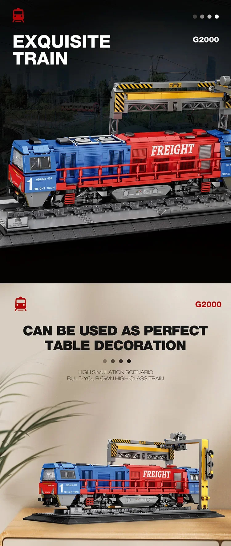 REOBRIX 66021 G2000 Europäischer Güterzug Bausteine Spielzeugset
