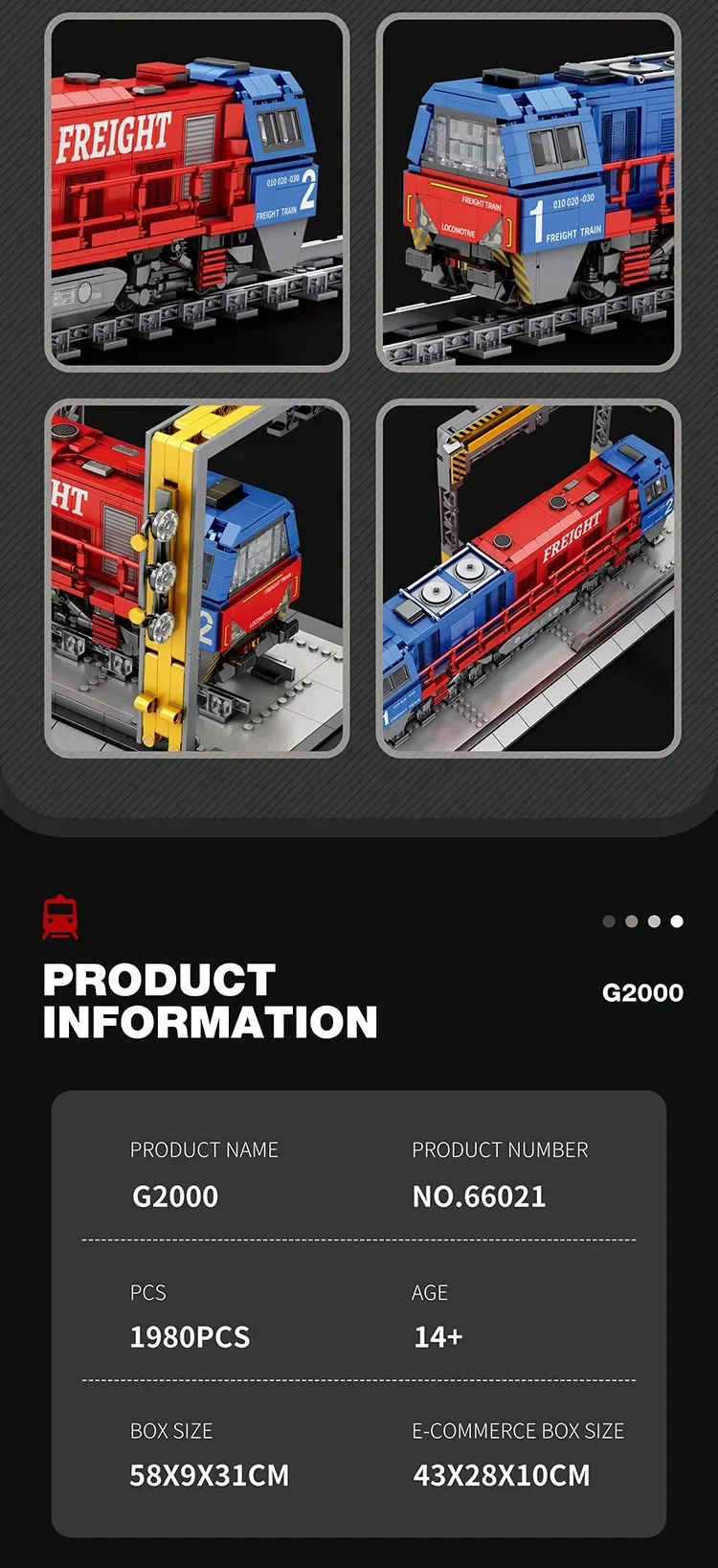 REOBRIX 66021 G2000 Europäischer Güterzug Bausteine Spielzeugset