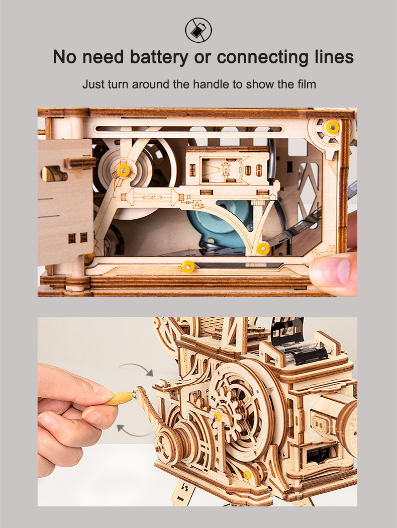 ROKR 3D-Puzzle-Filmprojektor Vitascope Wooden Building Toy Kit