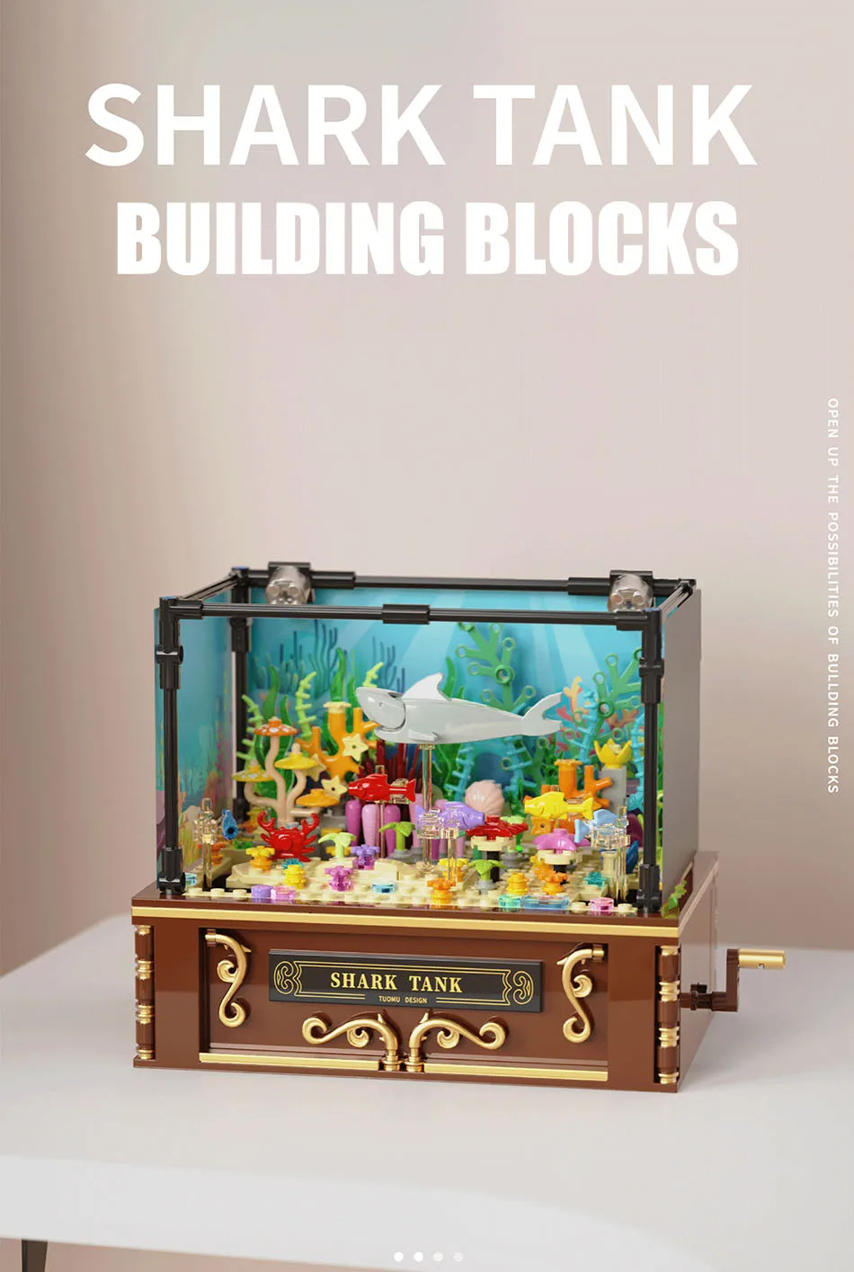 TUOMU T4002 Deep Sea Shark Tank Building Blocks Toy Set