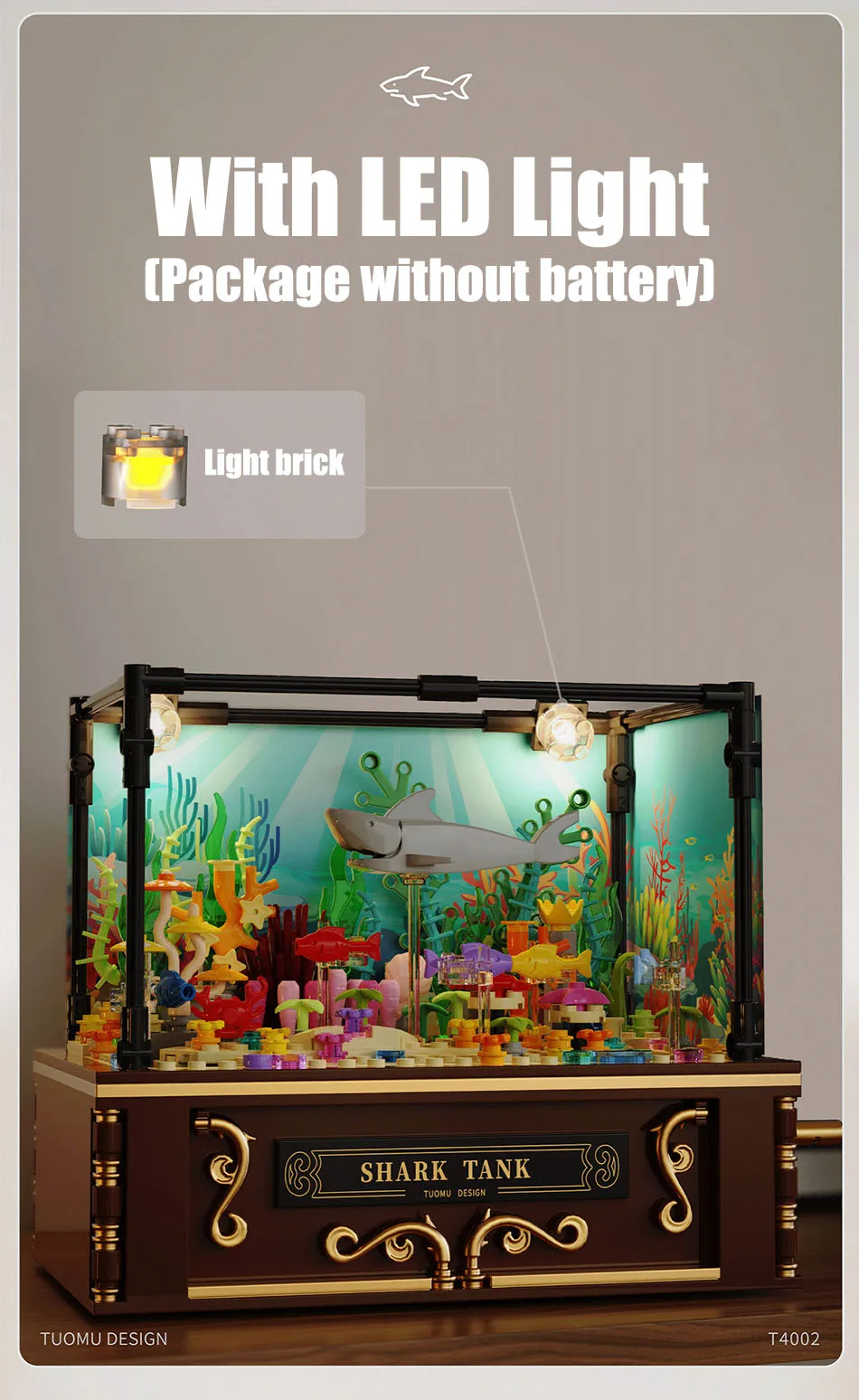 TUOMU T4002 Deep Sea Shark Tank Building Blocks Toy Set