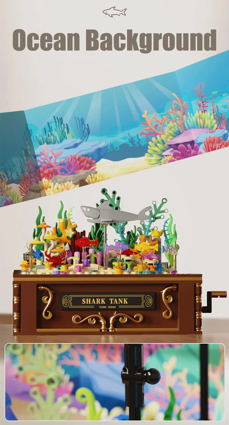 TUOMU T4002 Deep Sea Shark Tank Building Blocks Toy Set
